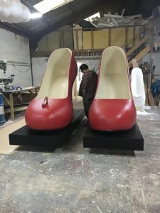Vigin atlantic giant red shoe prop