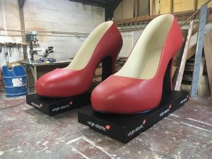 Vigin atlantic giant red shoe prop