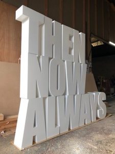 large 3d letters made from mdf and birch plywood