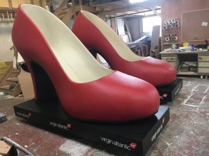 Vigin atlantic giant red shoe prop